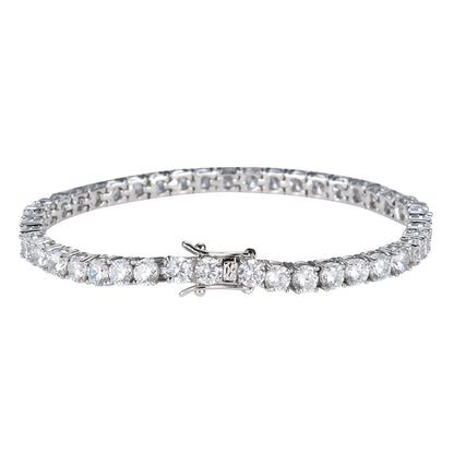 Tennis Chain Copper Zircon Single Row Hip Hop Bracelet