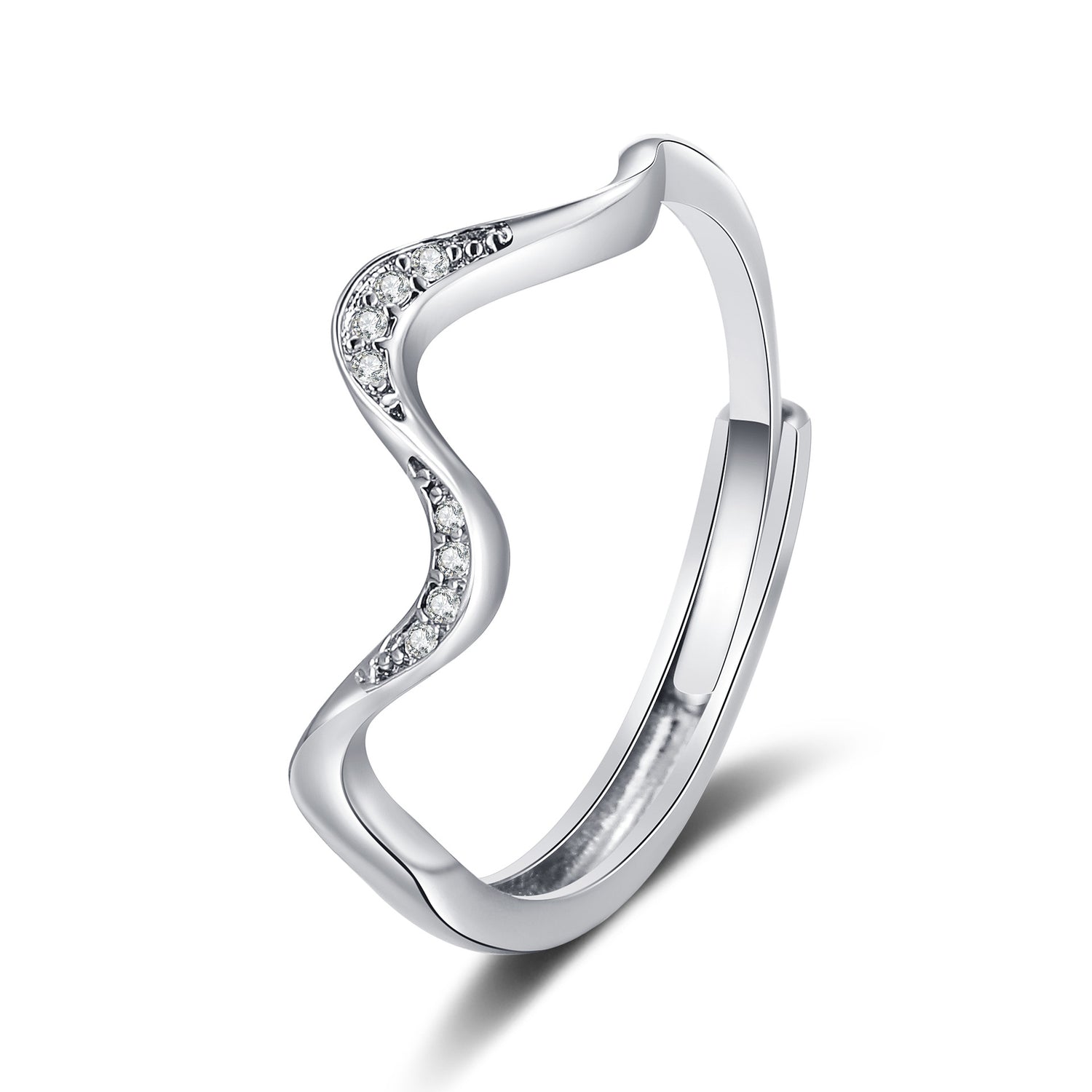 Water Wave Silver Ring in Fashion Design