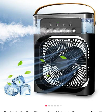 Portable 3-in-1 Air Cooler Fan – Mini AC for Room, Office &amp; Car | Fast Cooling + Humidifier | Ships from USA 🇺🇸 | TikTok &amp; Amazon Hot Seller!