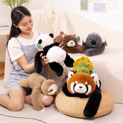 Panda, Koala, Sloth, Dinosaur, Bear &amp; Little Panda Plush Doll Gift – Kids Soft Stuffed Toy